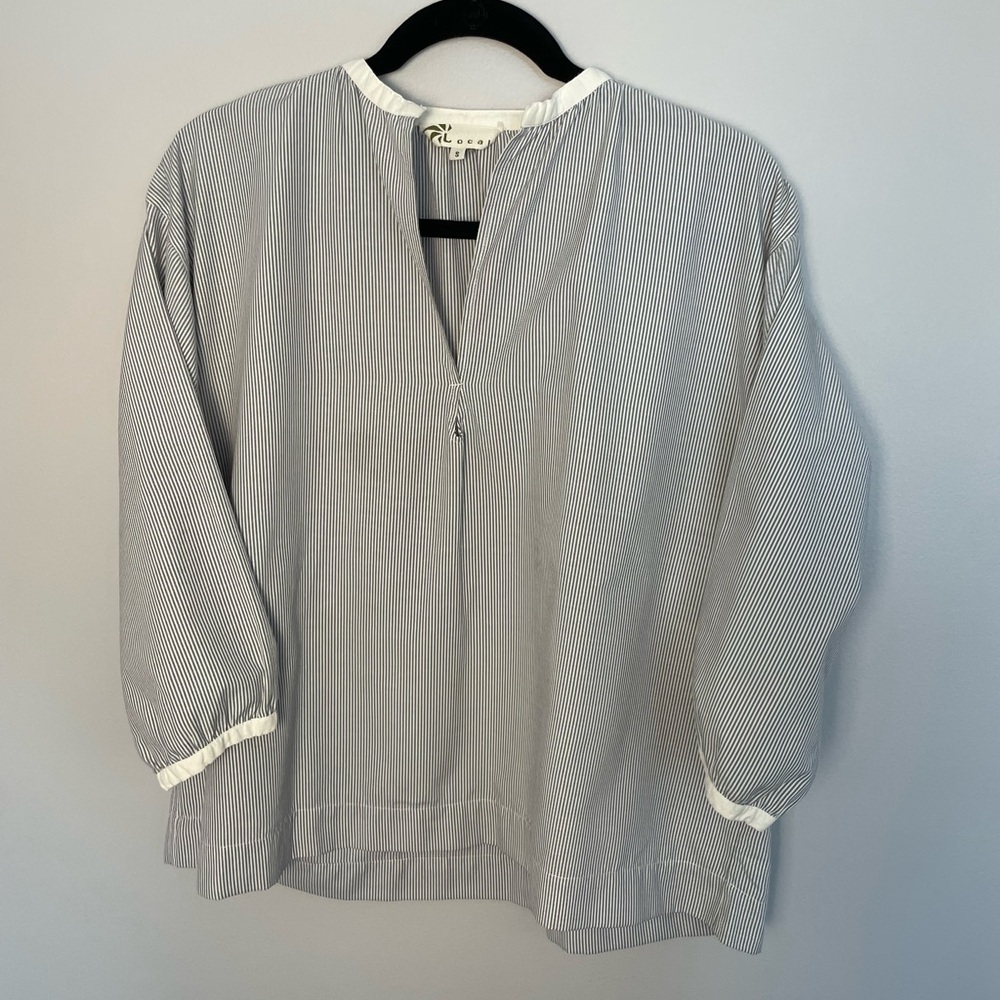 Elegant Striped Gray Blouse